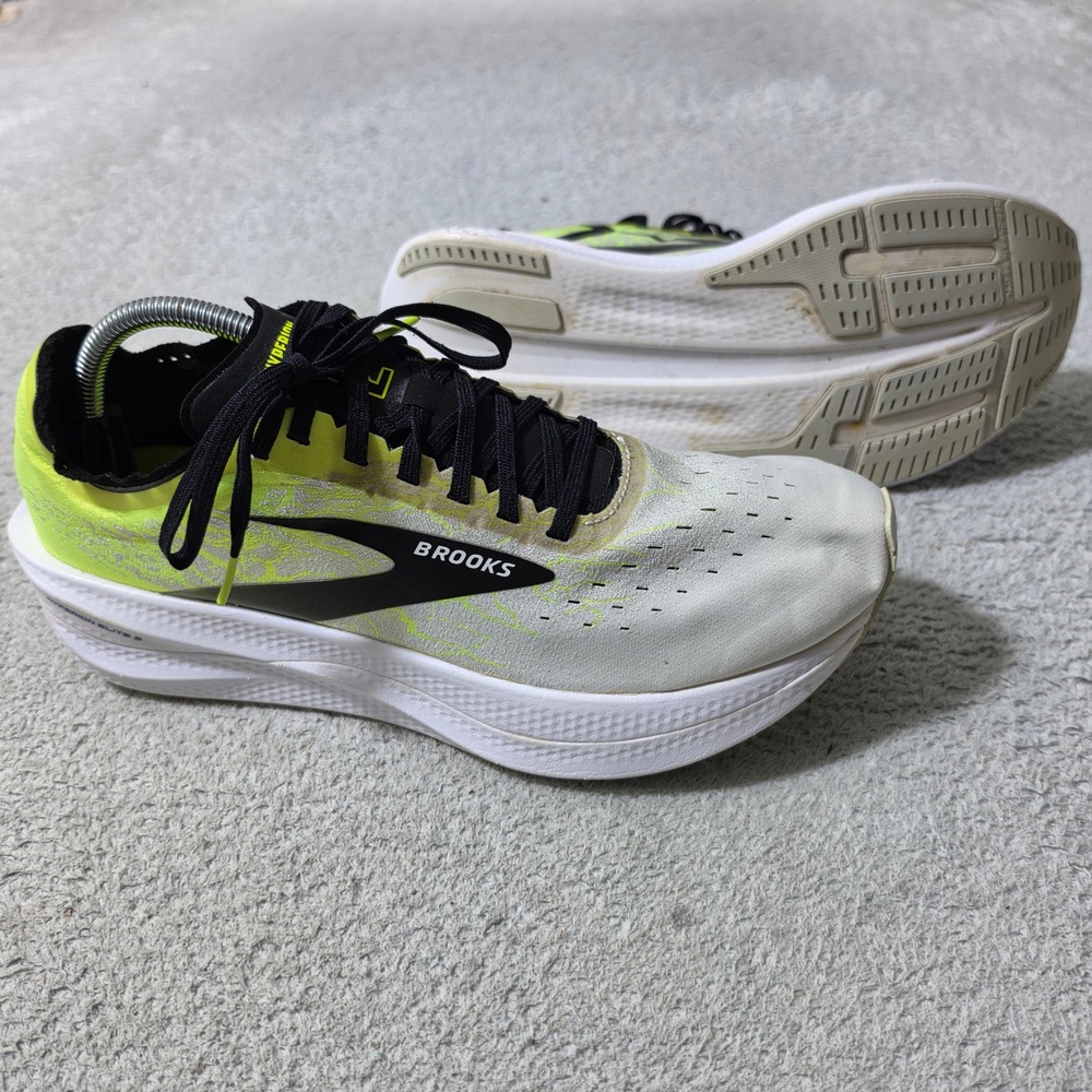 Brooks Hyperion Elite 2 Mens 11 White Yellow Running Shoes 1000371D172
